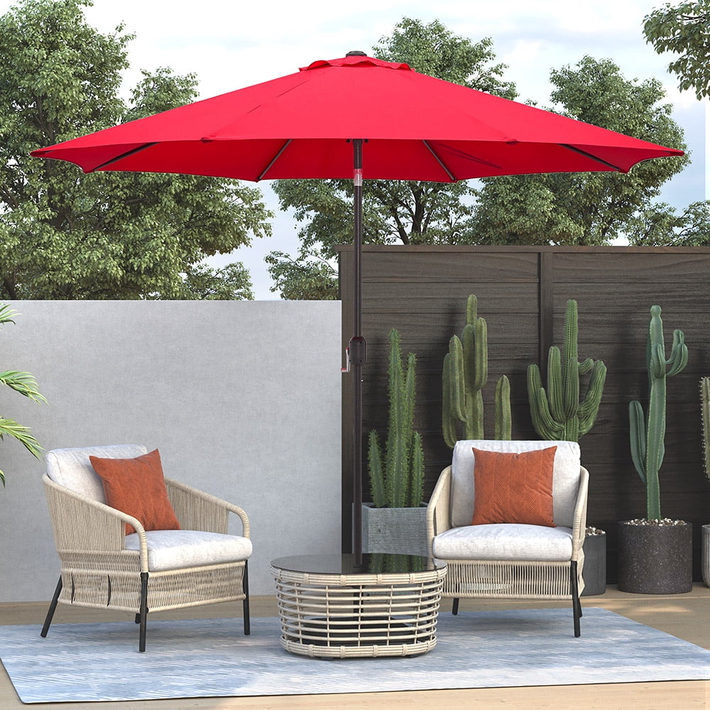 Abble Outdoor 10ft Patio Umbrella with Crank and Tilt - Red