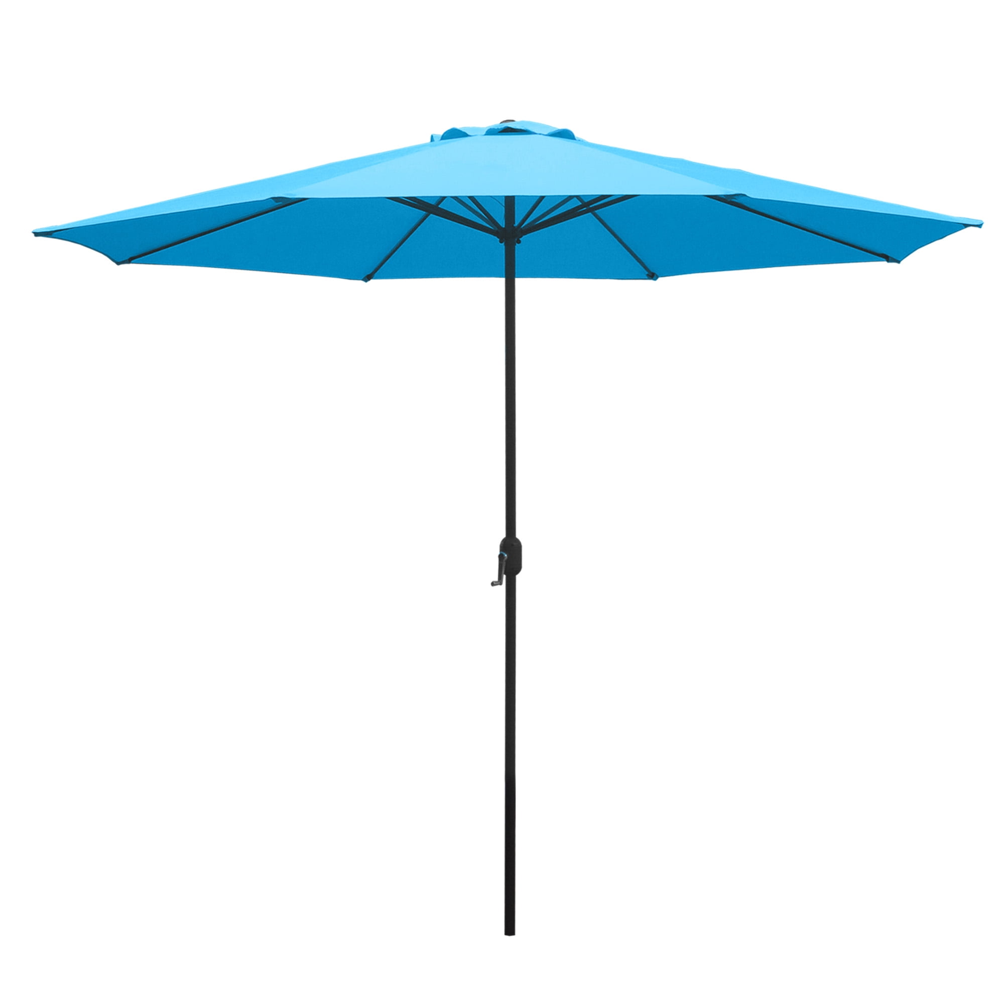 Abble 11FT Outdoor Patio Umbrella with Crank Handle, Market Umbrella with 8 Sturdy Umbrella Ribs, Waterproof for Garden Deck Backyard Pool, Aqua