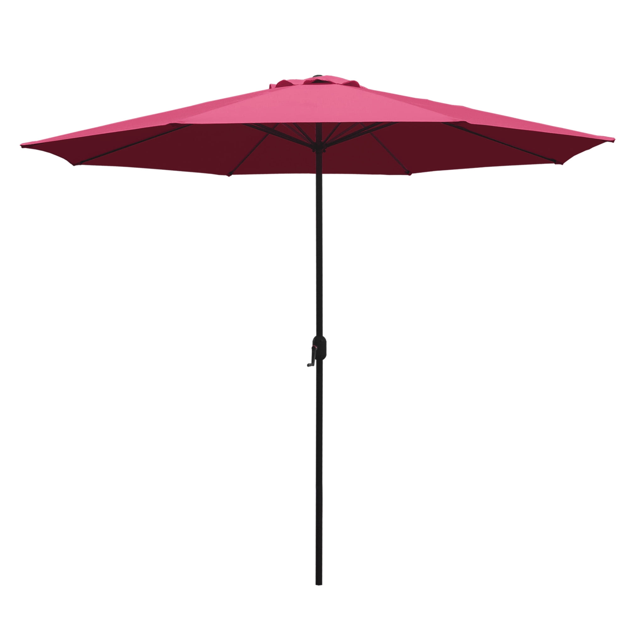 Abble 11FT Outdoor Patio Umbrella with Crank Handle, Market Umbrella with 8 Sturdy Umbrella Ribs, Waterproof for Garden Deck Backyard Pool, Burgundy