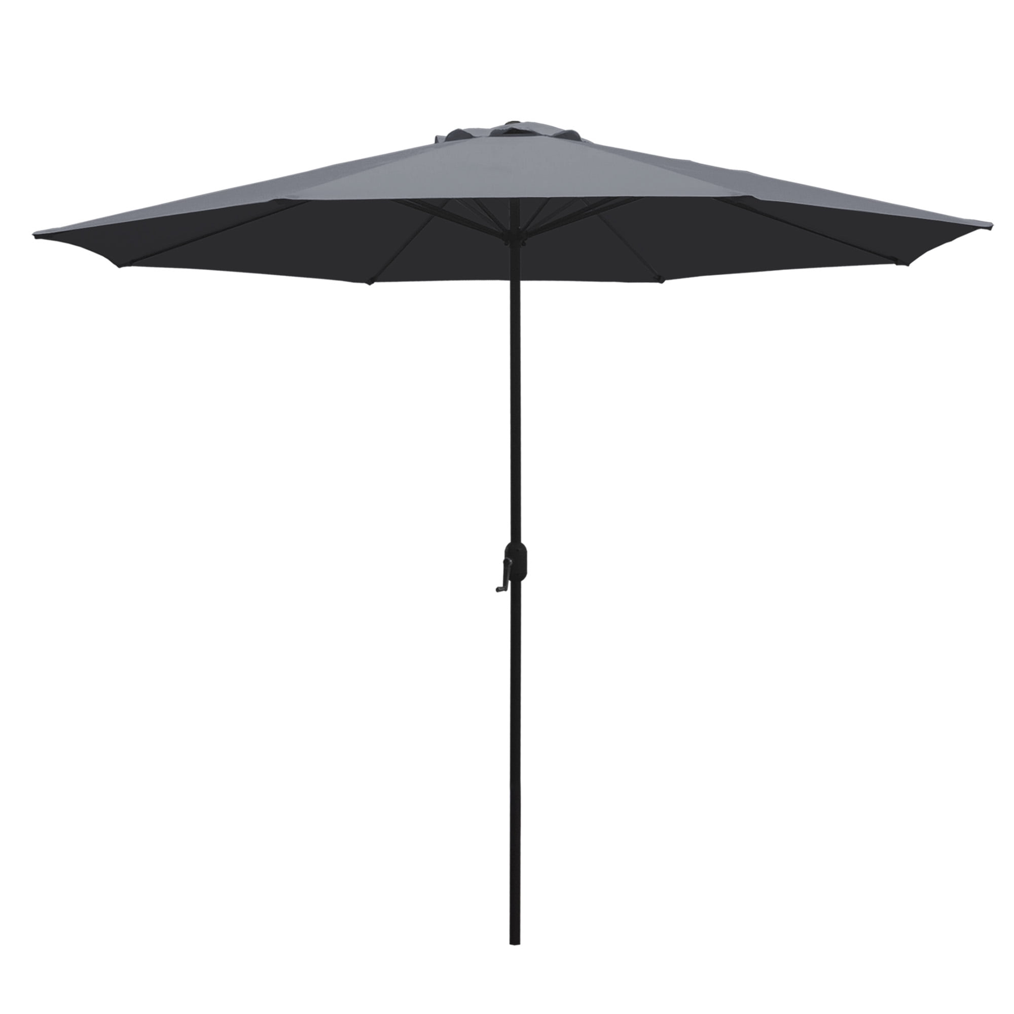 Abble 11FT Outdoor Patio Umbrella with Crank Handle, Market Umbrella with 8 Sturdy Umbrella Ribs, Waterproof for Garden Deck Backyard Pool,  Dark Gray