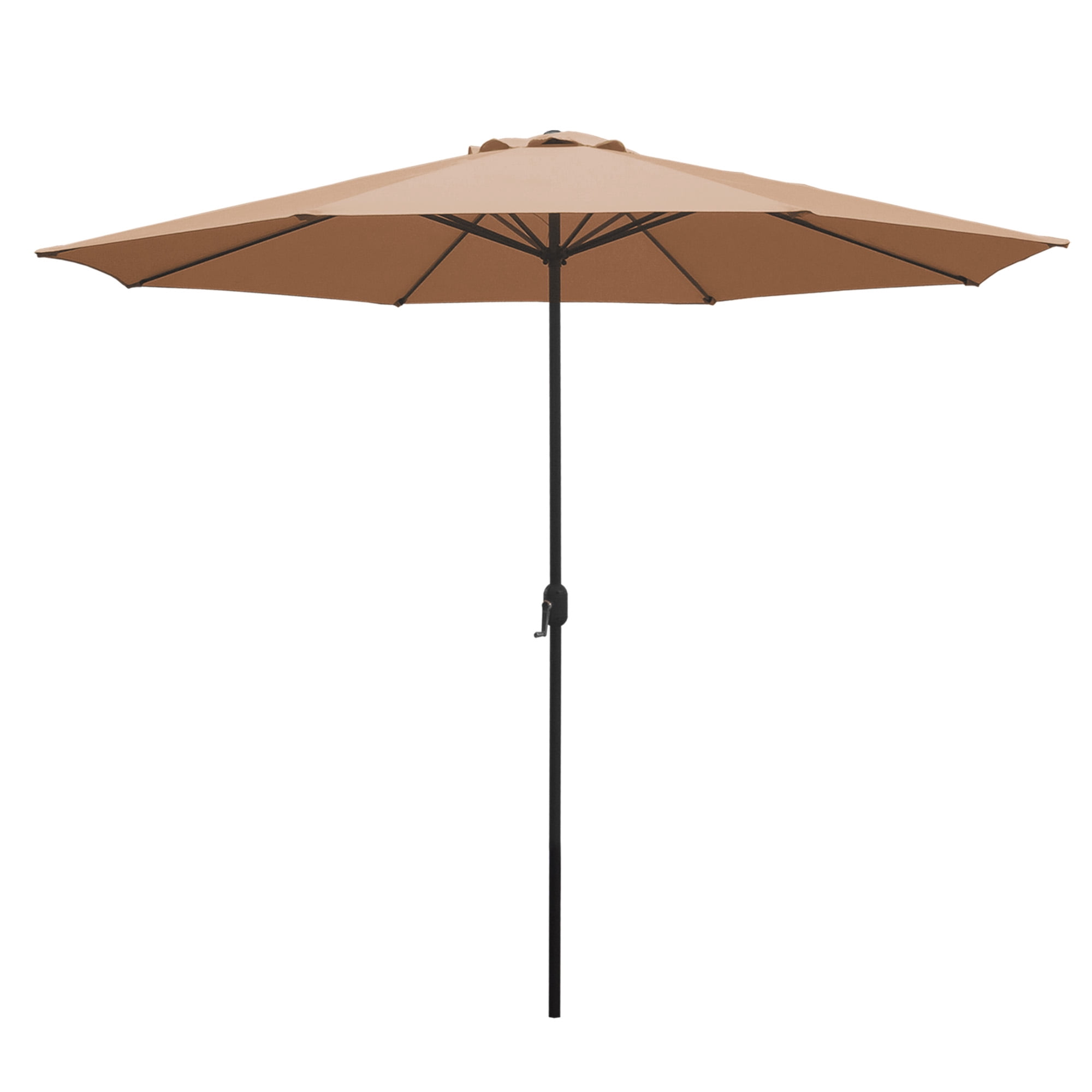 Abble 11FT Outdoor Patio Umbrella with Crank Handle, Market Umbrella with 8 Sturdy Umbrella Ribs, Waterproof for Garden Deck Backyard Pool, Tan