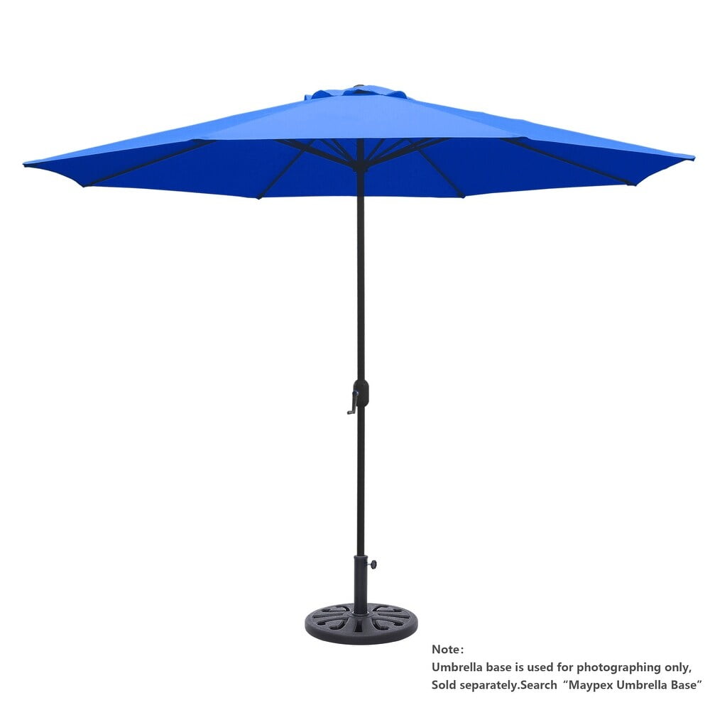 Kool 11FT Outdoor Patio Umbrella with Crank Handle, Market Umbrella with 8 Sturdy Umbrella Ribs, Waterproof for Garden Deck Backyard Pool, Royal Blue