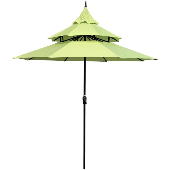 Abble Outdoor 9ft Pagoda Patio Umbrella with Crank - Lime Green