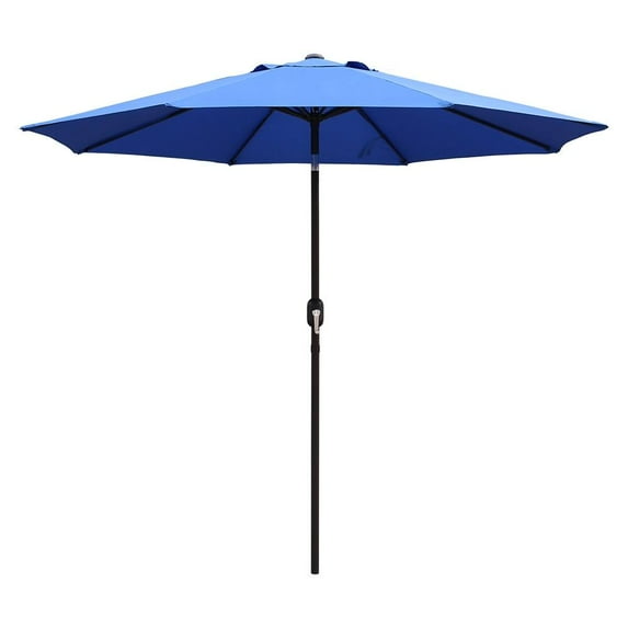 Abble Outdoor 9ft Patio Umbrella with Crank Handle and Push Button Tilt, Outdoor Market Umbrella with 8 Ribs for Garden, Deck, Backyard, Pool, Royal Blue