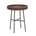 thumbnail image 1 of Abble Indoor Outdoor Side Tables, Wicker Small Round Metal End Table, Weather Resistant Rattan Accent Table for Patio, Yard, Balcony, Dark Brown, 1 of 7