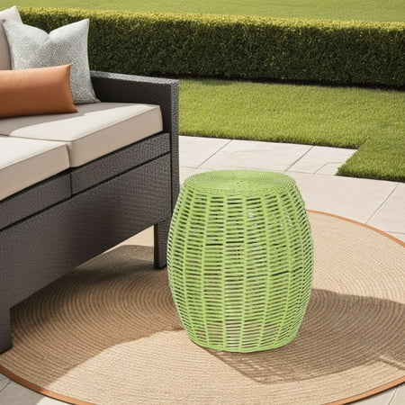 Abble Outdoor Patio Side Table, Small Round Metal End Table, Weather Resistant Accent Table for Outside Garden Stool, Outdoor Ottoman