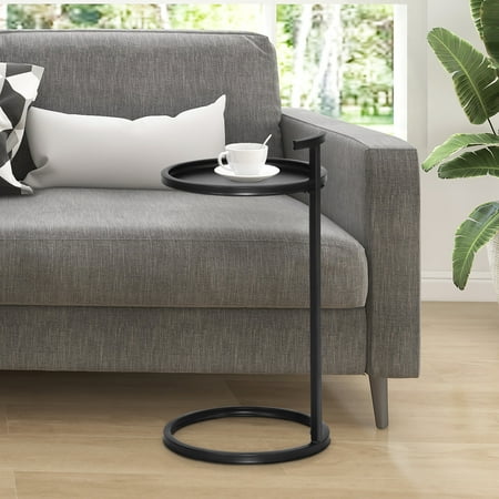 Abble Portable Metal Round C-Table & End Table 12"D x 23.5"H