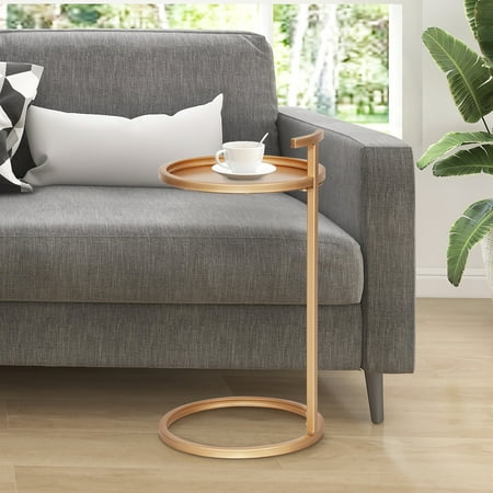 Abble Portable Metal Round C-Table & End Table 12"D x 23.5"H
