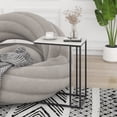 thumbnail image 1 of Abble Rectangular Sintered Stone White Marble Top C Table, 1 of 6