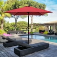 thumbnail image 1 of Abble Red Rectangular Patio Umbrella, Cast Aluminum Crank and Alloy Tilt, 1 of 5