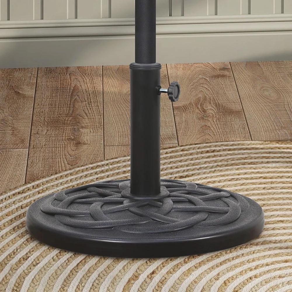Abble Resin Garden Patio Umbrella Base, Outdoor Market Umbrella Stand, Backyard Umbrella Weight in Black 27lbs