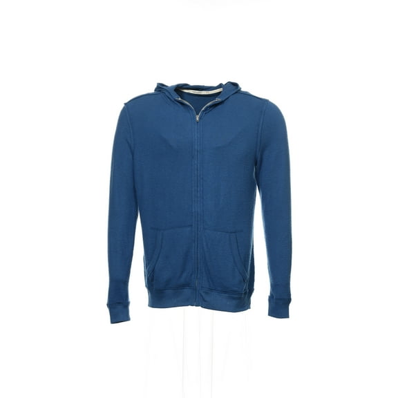 Abbot + Main Men's Heather Full Zip Hoodie (Medium, Blue)