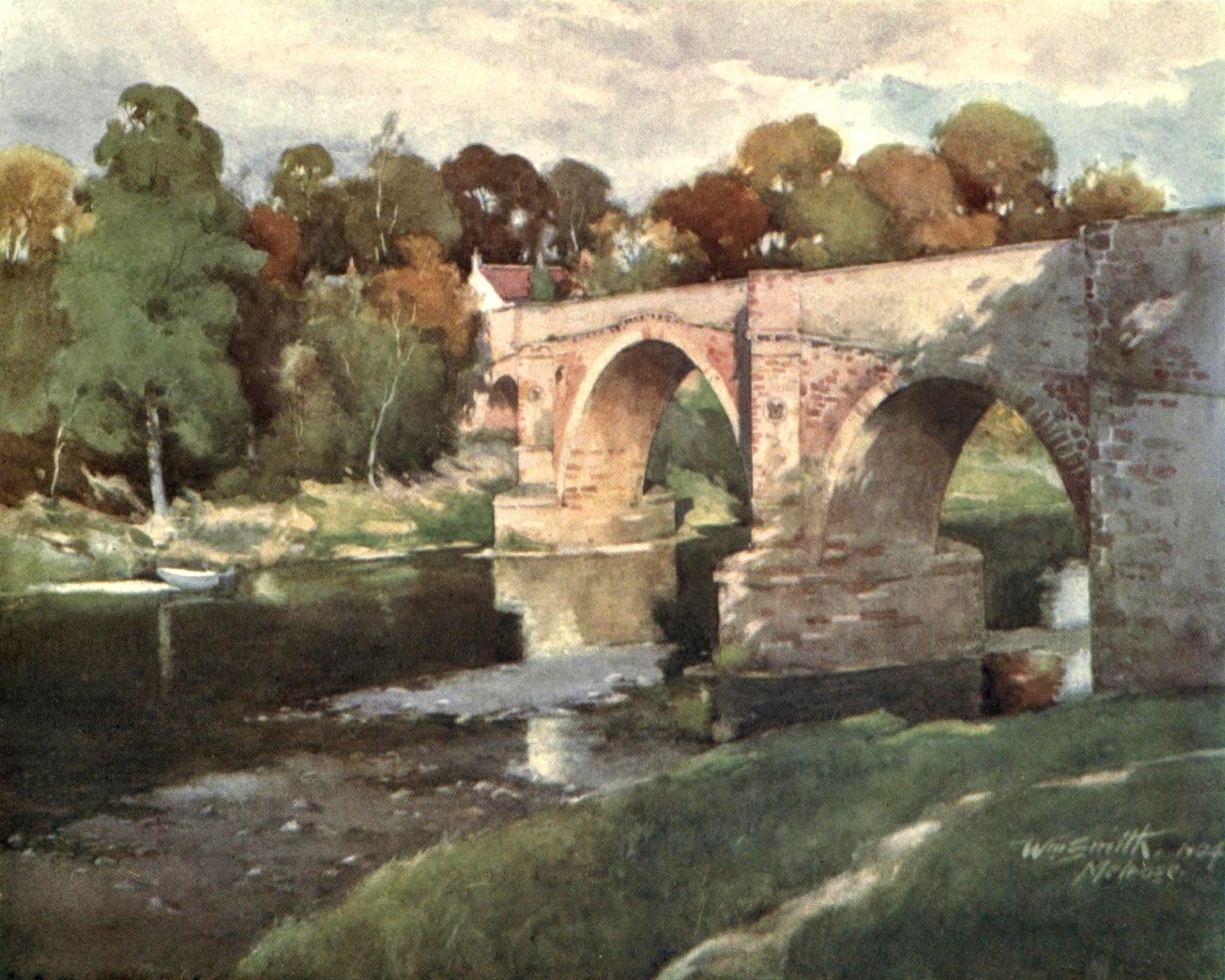 Abbotsford 1905 Leaderfoot Bridge Canvas Art - William Smith (24 x 36)