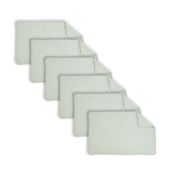 Abbott 13" X 19" Sea Glass Placemat Set Of 6 Solid Rectangular Cotton Table Mat