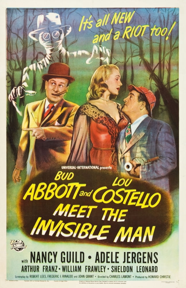 Abbott And Costello Meet The Invisible Man Canvas Art - (11 x 17)