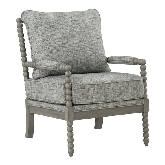 Abbott Chair in Graphite Gray Fabric with Brushed Grey Base