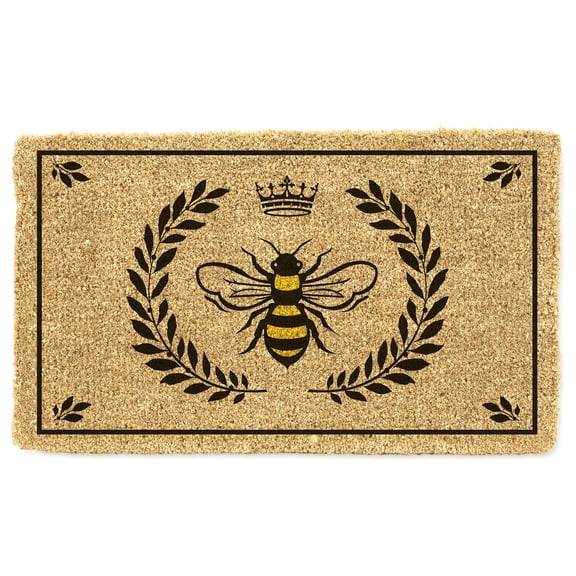 Abbott Coir Fibre Doormat, Bee in Crest, Natural Material