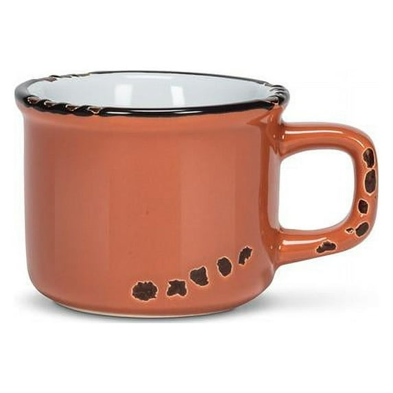 Abbott Collection 2 in. Enamel Look Espresso Cup, Terracotta