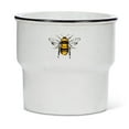 thumbnail image 1 of Abbott Collection 27-BUMBLE-664-LG Large Rimmed Planter with Solo Bee, White, 1 of 5