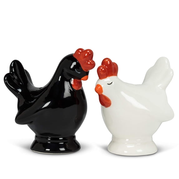 Abbott Collection 27-COOP-SP Chickens Salt & Pepper, White/Black