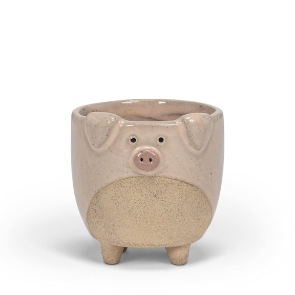 Abbott Collection 27-CRITTER-838-SM Small Pig on Legs Planter, Pink