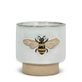 thumbnail image 1 of Abbott Collection 27-CRITTER-844-MD Medium Single Emboss Bee Planter, White, 1 of 1