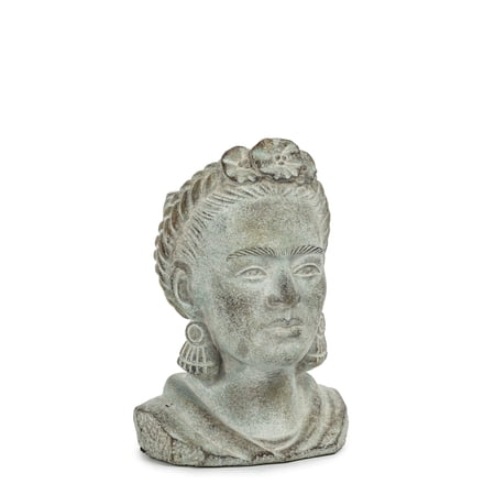 Abbott Collection 27-KAHLO-201-SM Small Frida Head Planter, Grey