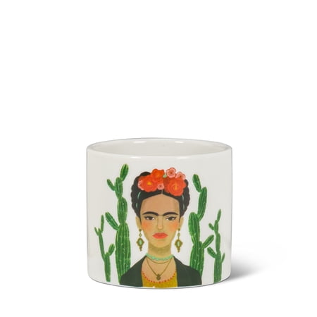 Abbott Collection 27-Mexico-SM Small Lady & Cactus Planter, White