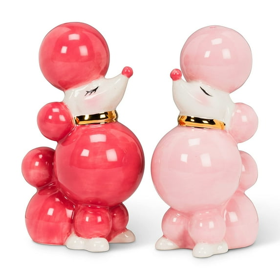 Abbott Collection 27-PINKIE-518 Poodle Salt & Pepper, Pink