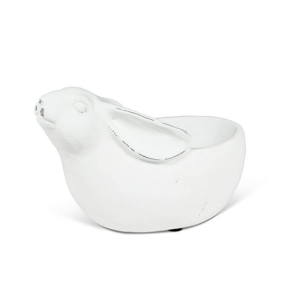 Abbott Collection 27-WIGHT-328 Shallow Rabbit Planter, White