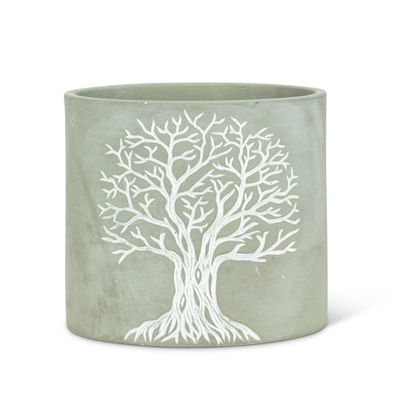 Abbott Collection 27-Wisdom-LG Large Tree of Life Planter, Grey