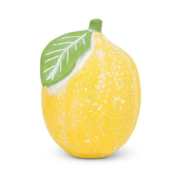 Abbott Collection 3 in. Lemon with Leaf, Yellow