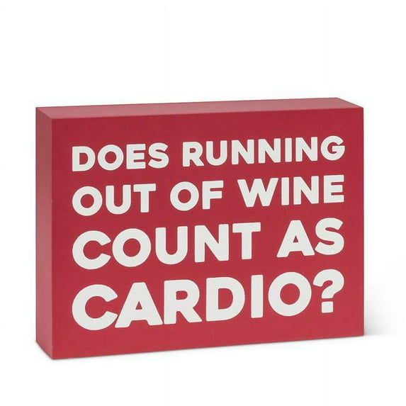 Abbott Collection 8 in. Is Running Out of Wine Block, Burgundy