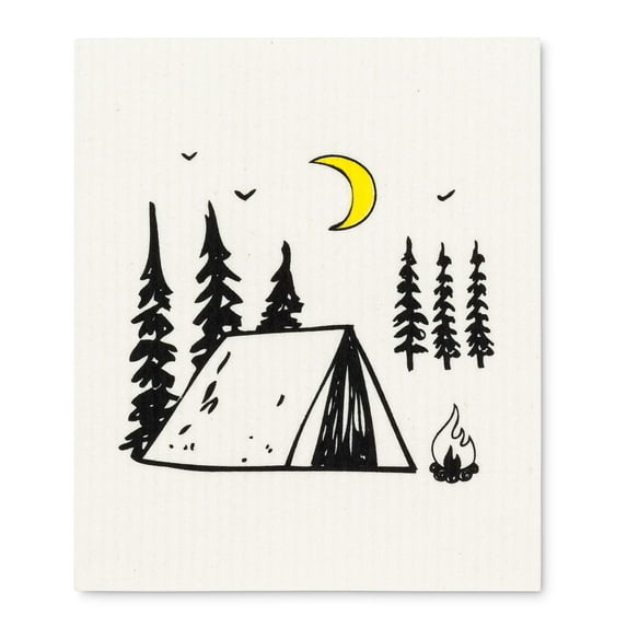 Abbott Collection 84-ASD-AB-16 S/2 Camping Motif Dish Cloth-6.5x8 l, Multi Colour