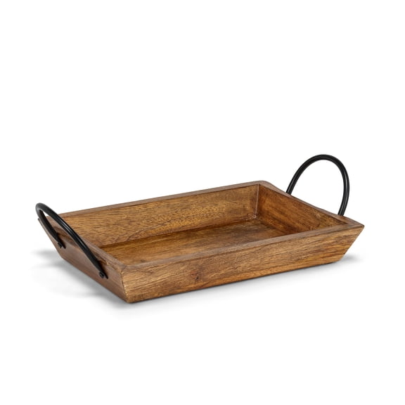 Abbott Collection 92-Service-MD Medium Rectangle Tray with Handles, Brown