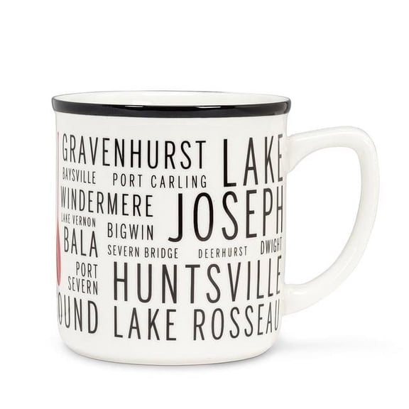 Abbott Collection AB-1327-MUSKOKA-MUG 4 in. Muskoka Names Mug, White & Black