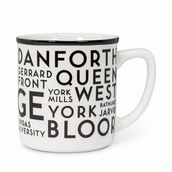 Abbott Collection AB-1327-YYZ-MUG 4 in. Toronto Streets Mug, White & Black