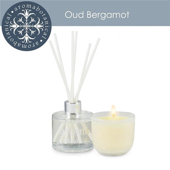 Abbott Collection AB-16-AB-SET-OB Oud Bergamot Gift Set Aroma Diffuser, White