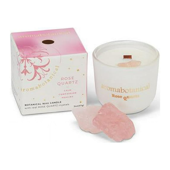 Abbott Collection AB-16-CR-MINI-RO 2 in. Mini Rose Quartz Crystal Candle