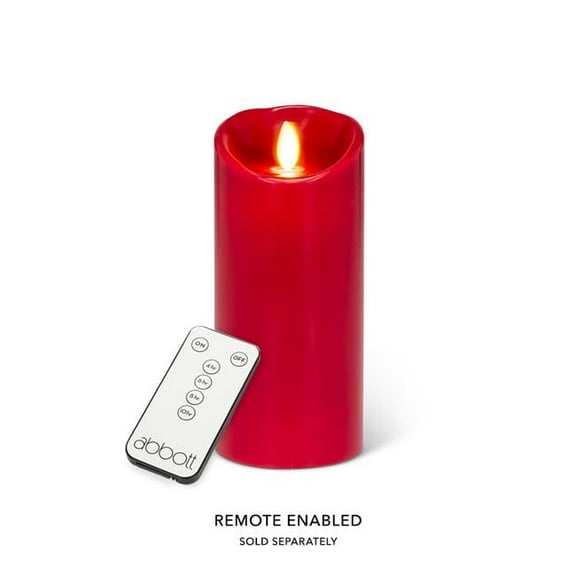 Abbott Collection AB-24-3503 6.5 in. Wax & Plastic Reallite Candle, Red - Large