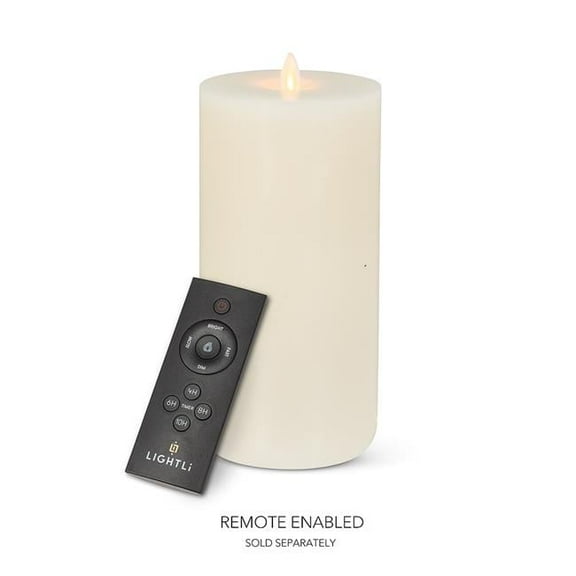 Abbott Collection AB-24-L-3956 9 in. Wick to Flame Candle, Ivory - Extra Large