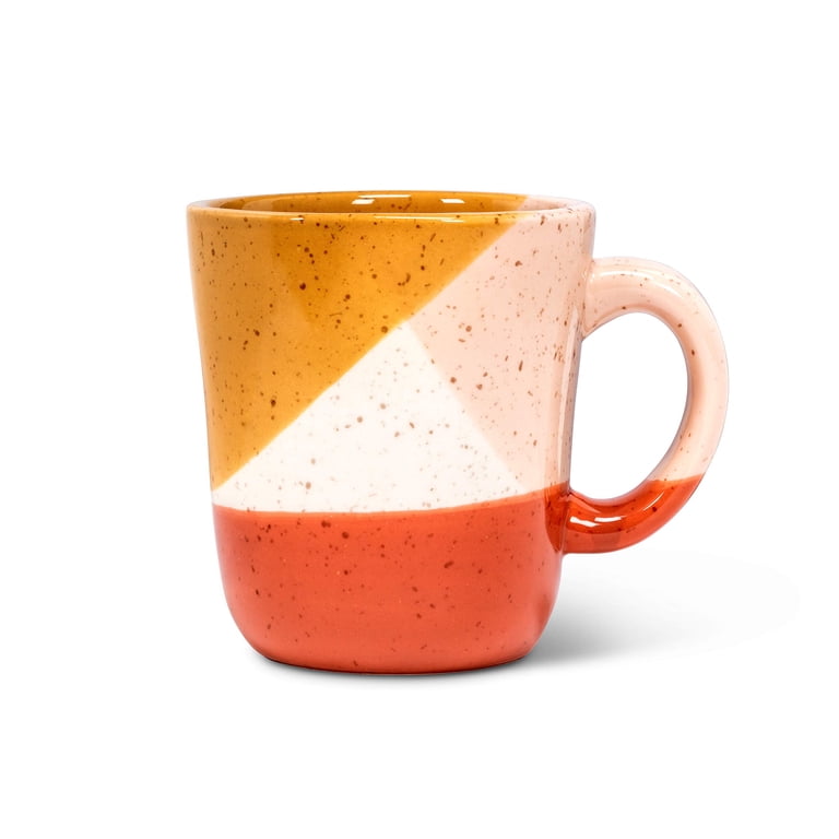 Abbott Collection AB-27-AVANT-MUG 4.5 in. Modern Abstract Mug, Terracotta &  Pink