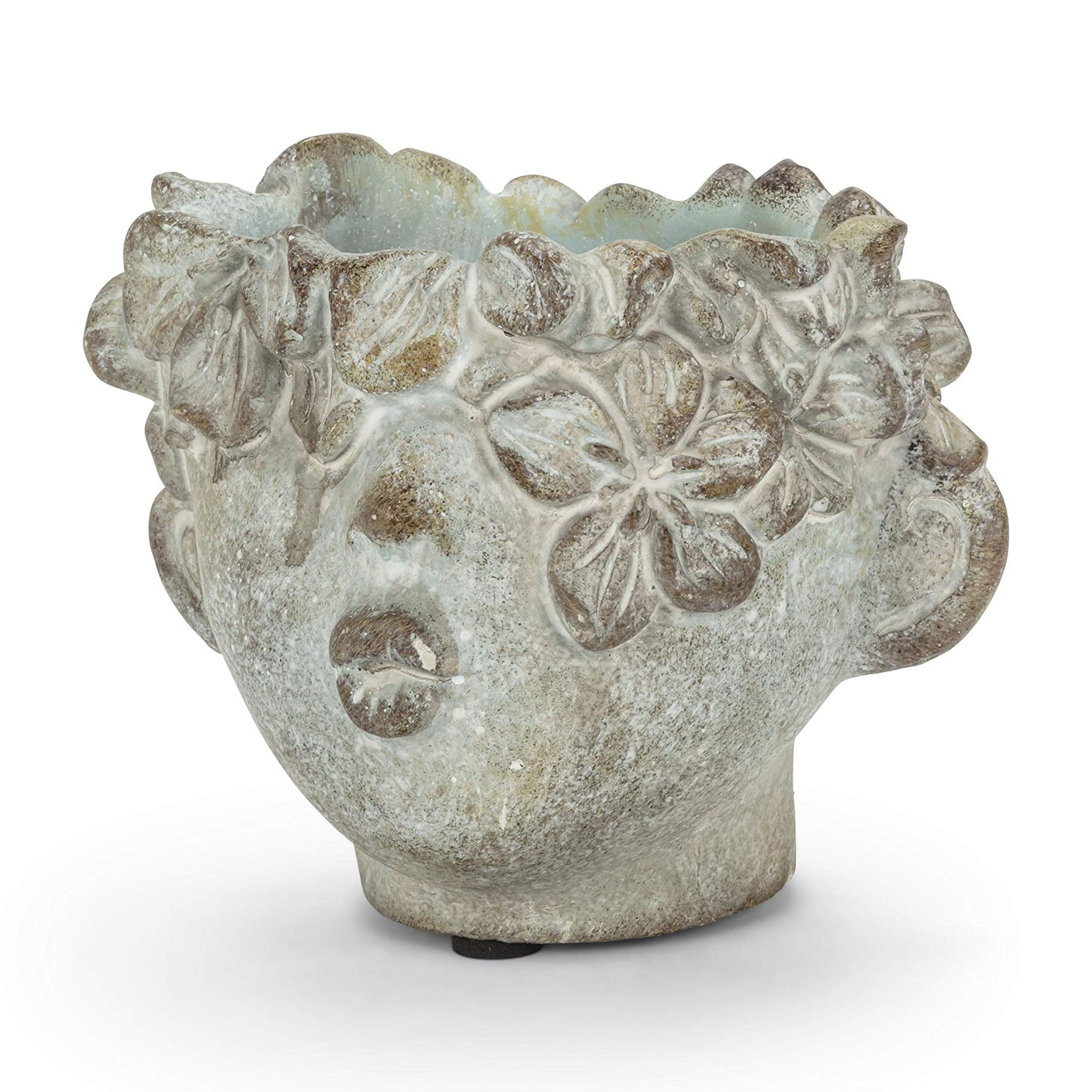 Mini Greco-Roman Style Gray Cement Planter