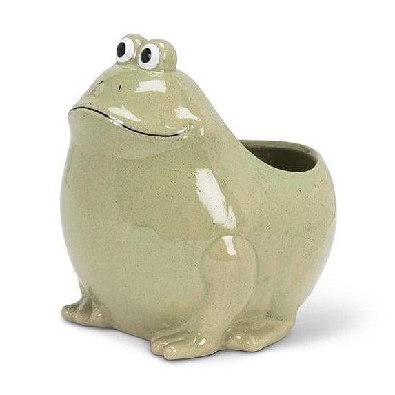 Abbott Collection AB-27-CRITTER-479 6.5 in. Sitting Frog Planter, Green - Large