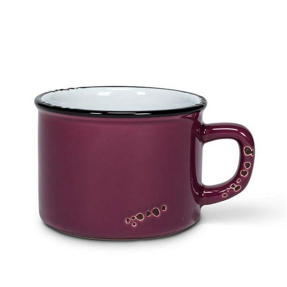 Abbott Collection AB-27-ENAMEL-CAP-PLUM 2.5 in. Enamel Look Cappuccino Mug, Plum