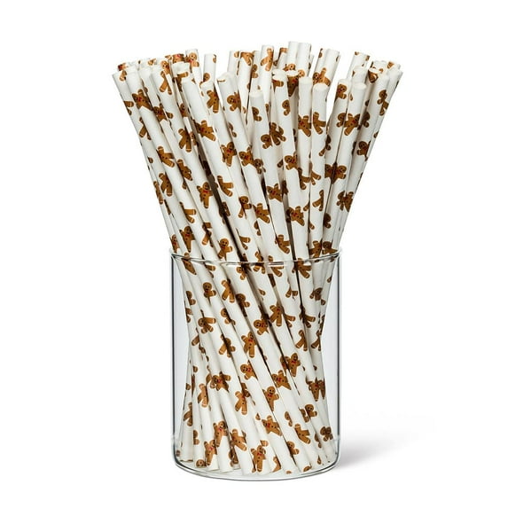 ABBOTT COLLECTION Gingerbread Men Straws 100 Count