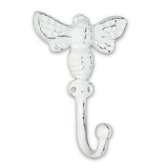 Abbott Collection AB-27-FOUNDRY-0350 5.5 in. Bee Single Wall Hook, Antique White