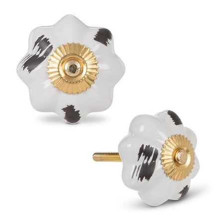 Abbott Collection AB-27-HOME-50-WHT 1.75 in. Antiqued Pumpkin Knob, White