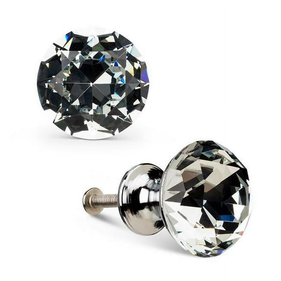Abbott Collection AB-27-HOME-91 1 in. Flat Cut Crystal Knob, Clear - Small