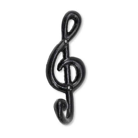 Abbott Collection AB-27-IRONAGE-333 6.5 in. Treble Clef Wall Hook, Black